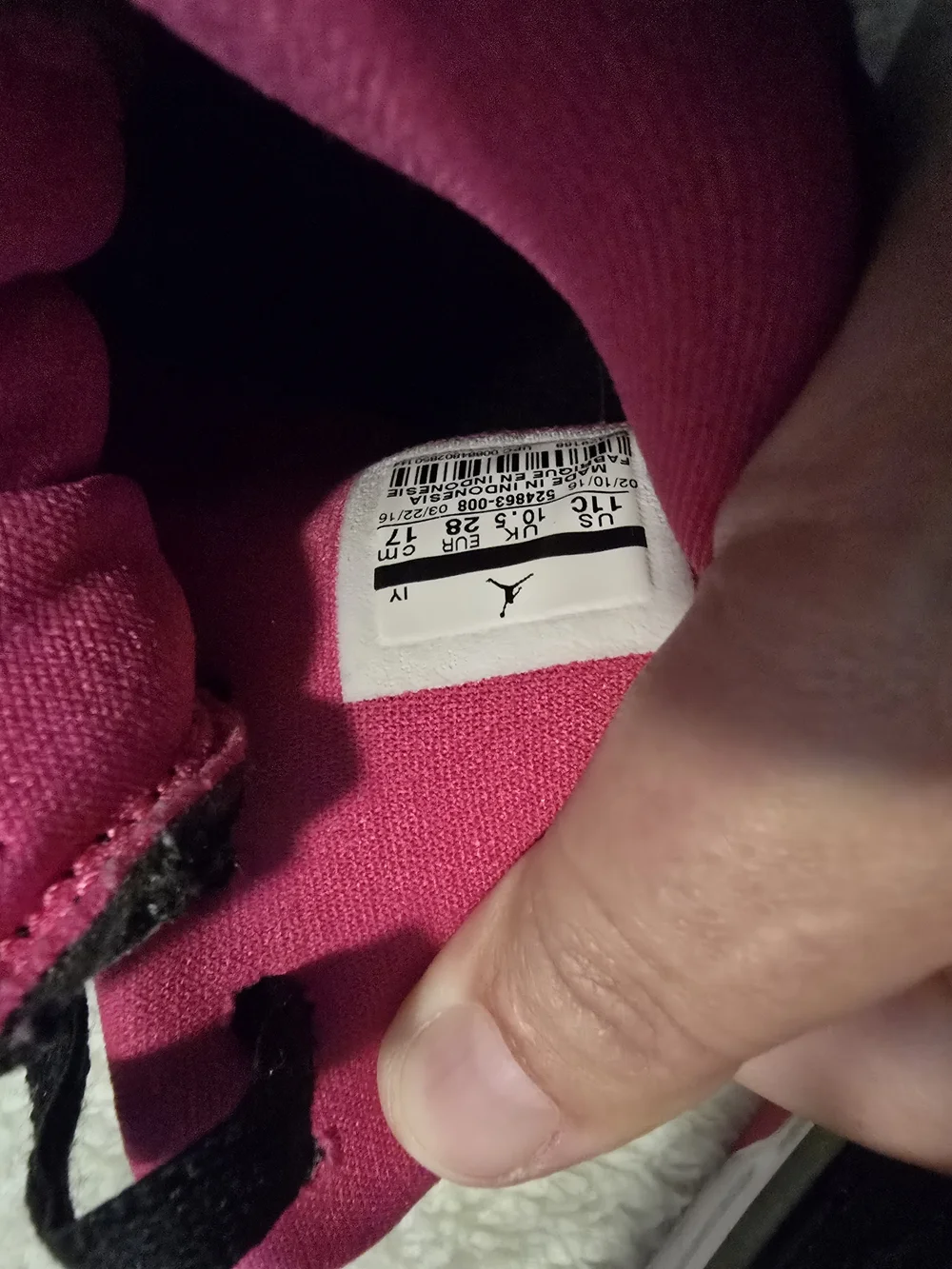 Jordan Kids' Black and Pink High-Top Sneakers